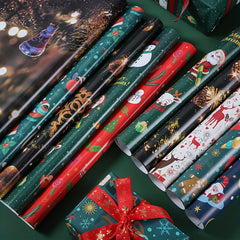 5pcs Christmas Gift Wrapping Paper Thick Copperplate Paper