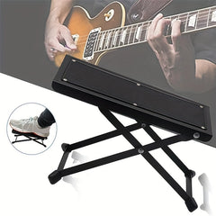 Guitar Foot Pedal Sturdy Metal Foot Rest 4 Gears High Low Non-slip