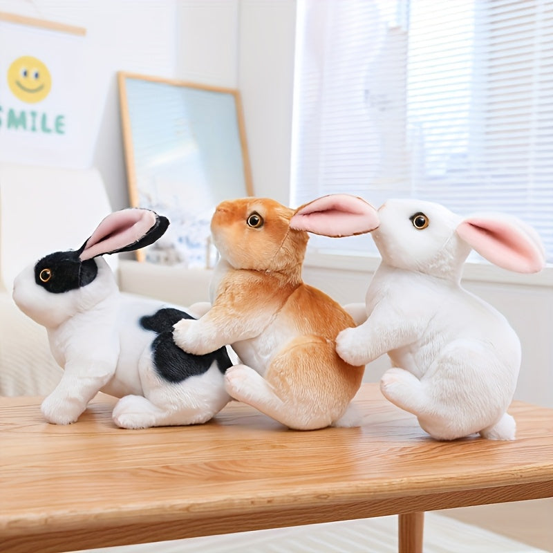 Realistic Rabbits Plush Toy Lifelike Animal Bunny Simulation Gift