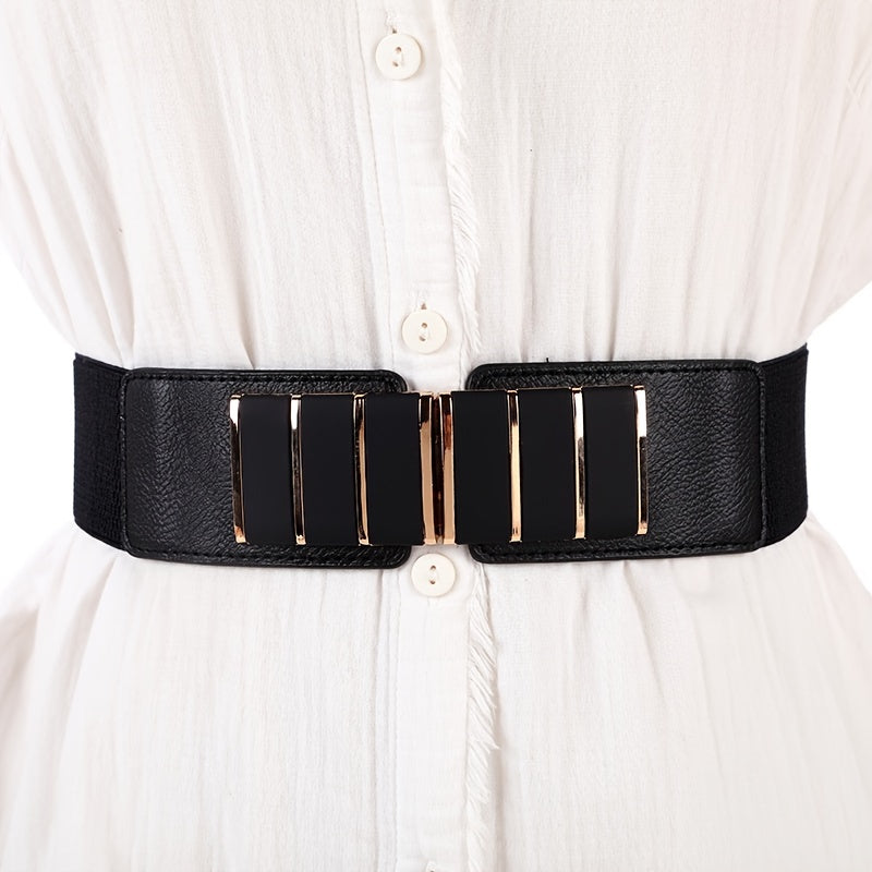 Women Jumpsuit Elastic Stretch Wideband Belted Girdle Belt