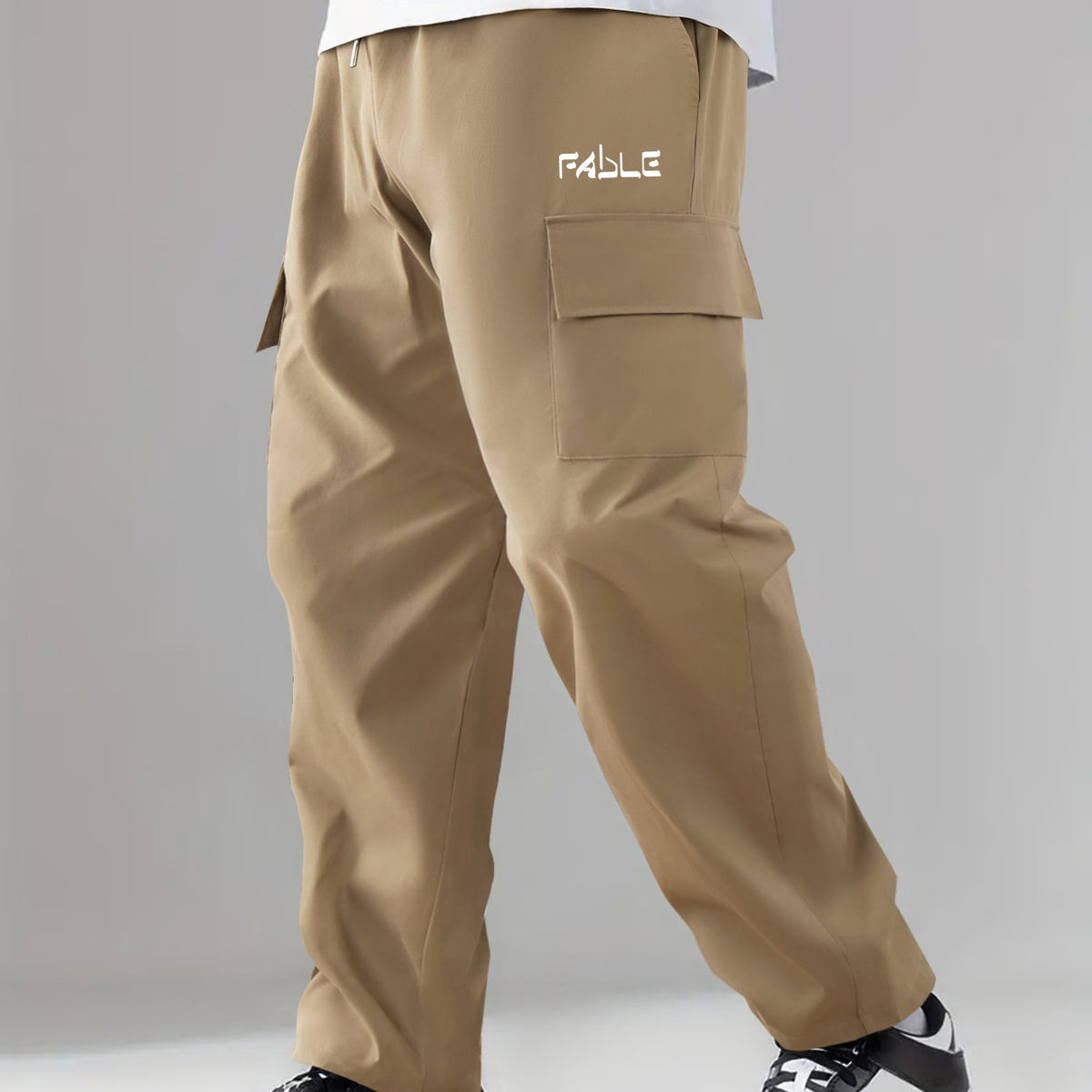 Cargo Pants Men Flap Pocket Trousers Loose Casual Outdoor Work Streetwear