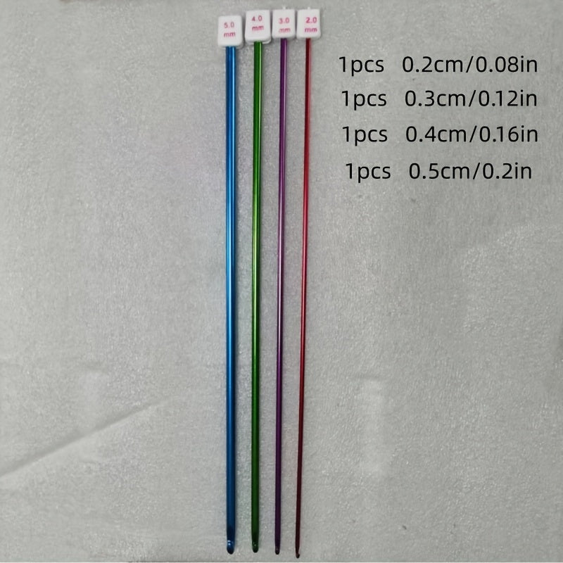 4pcs Hooded Aluminum Crochet Hooks Sweater Needles Knitting Tools