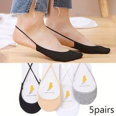 5 Pairs Half Palm Slingback Socks Women's Stockings