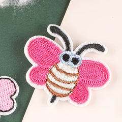 6pcs Multicolor Bee Embroidered Patch Random