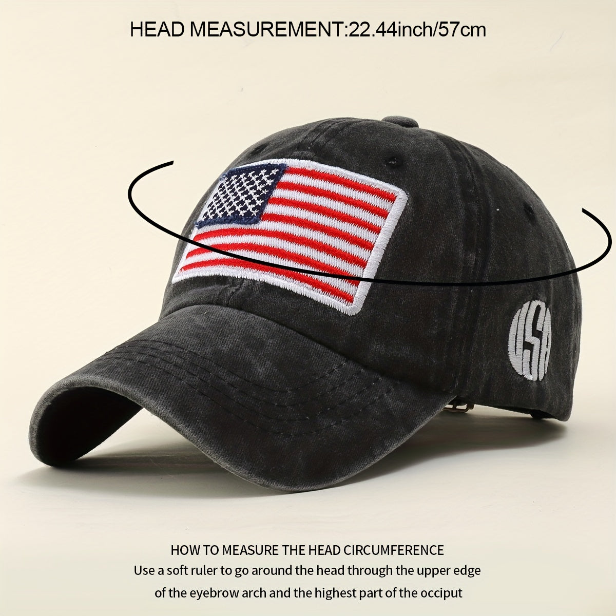 American Flag Embroidery Baseball Cap Unisex Distressed Dad Hats Adjustable