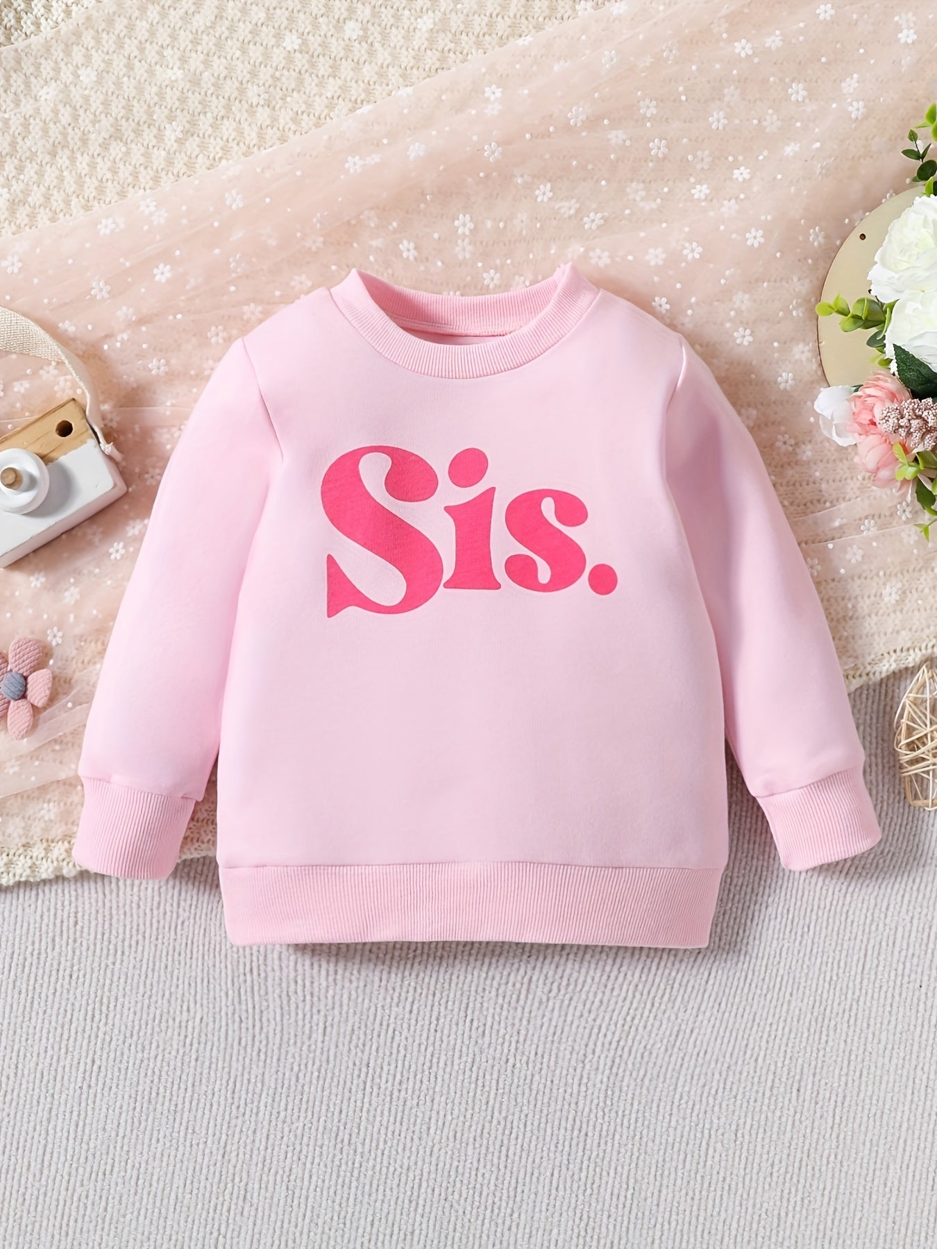 Infant Baby Girls Autumn Letter Print Sweatshirt Long Sleeve Pullover Tops