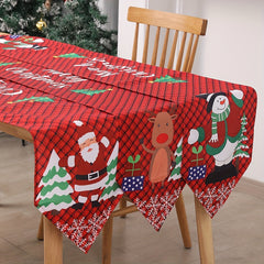 Christmas Table Flag Snowman Reindeer Tablecloth
