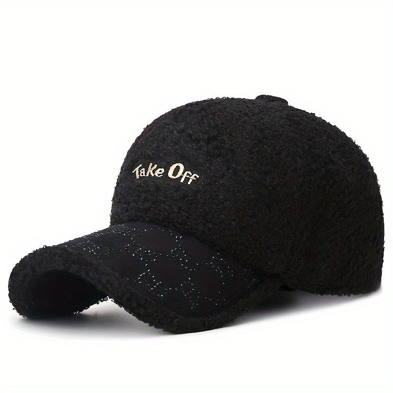 Winter Lamb Wool Thickened Hat Casual Versatile Baseball Cap for Women Men
