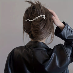 2pcs Metallic Ball Decor Hair Clip For Women Girls Hair Clip