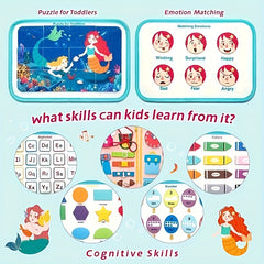 Mermaid Themed Early Education Busy Board with Built In Modules