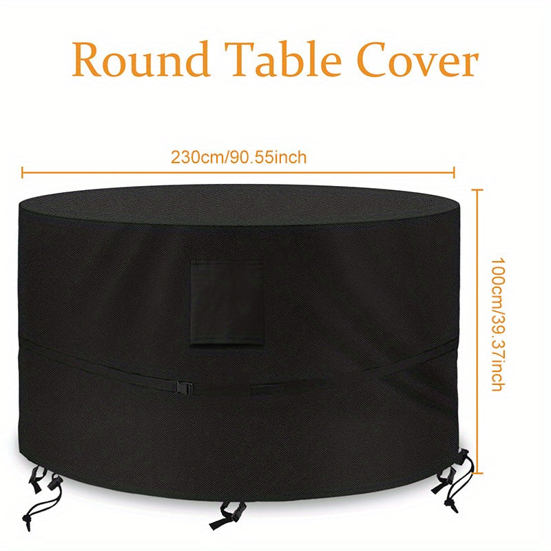 Round Garden Table Cover Waterproof Anti UV Outdoor Circular Table Cover