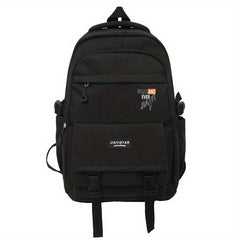 Letter Print Front Zip Backpack Purse Large Capacity Pockets Schoolbag