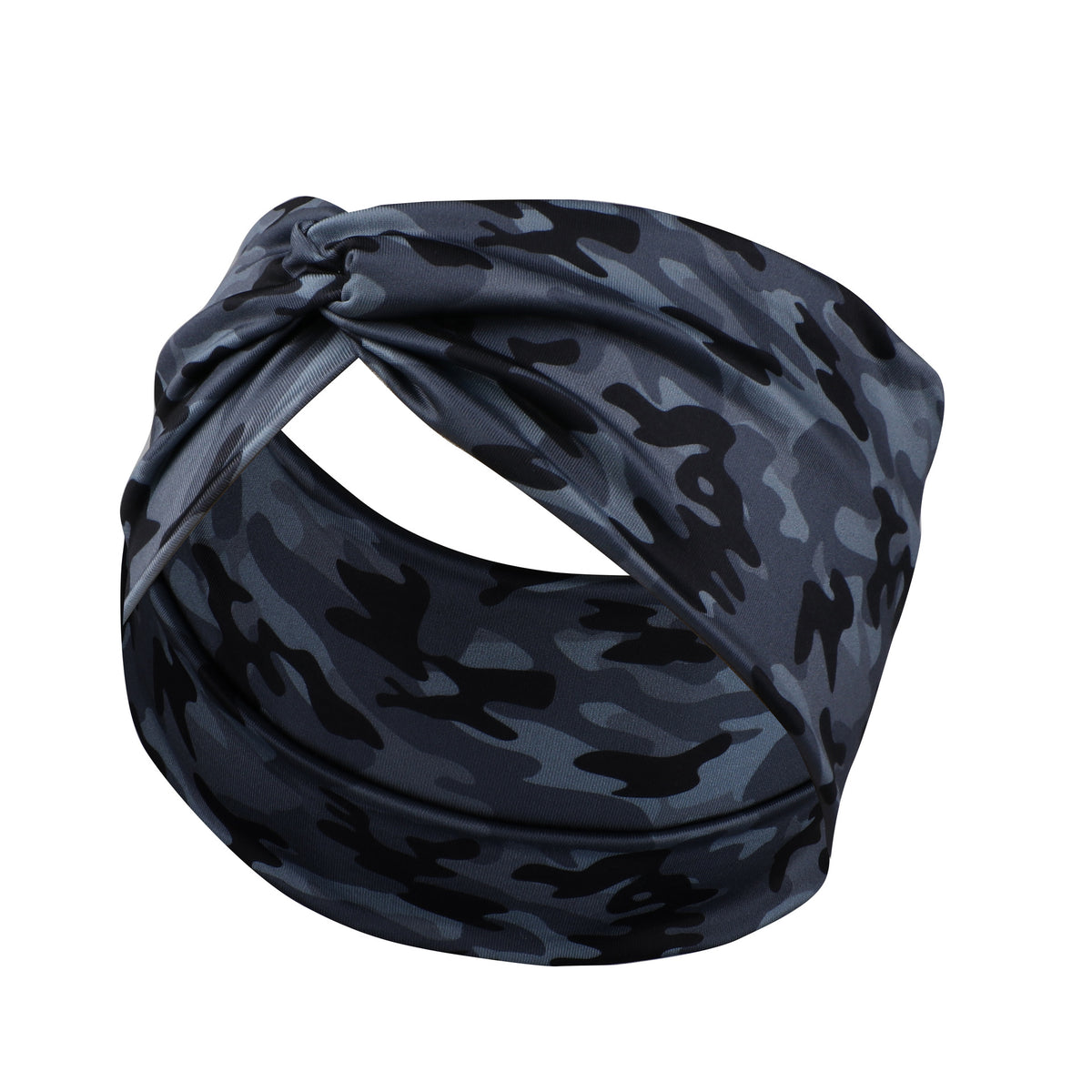 Camouflage Print Wide Headbands Women Knotted Turban Elastic Non Slip Hair Bands
