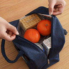 Bear Pattern Insulated Lunch Bag Waterproof Oxford Fabric for School & Office
