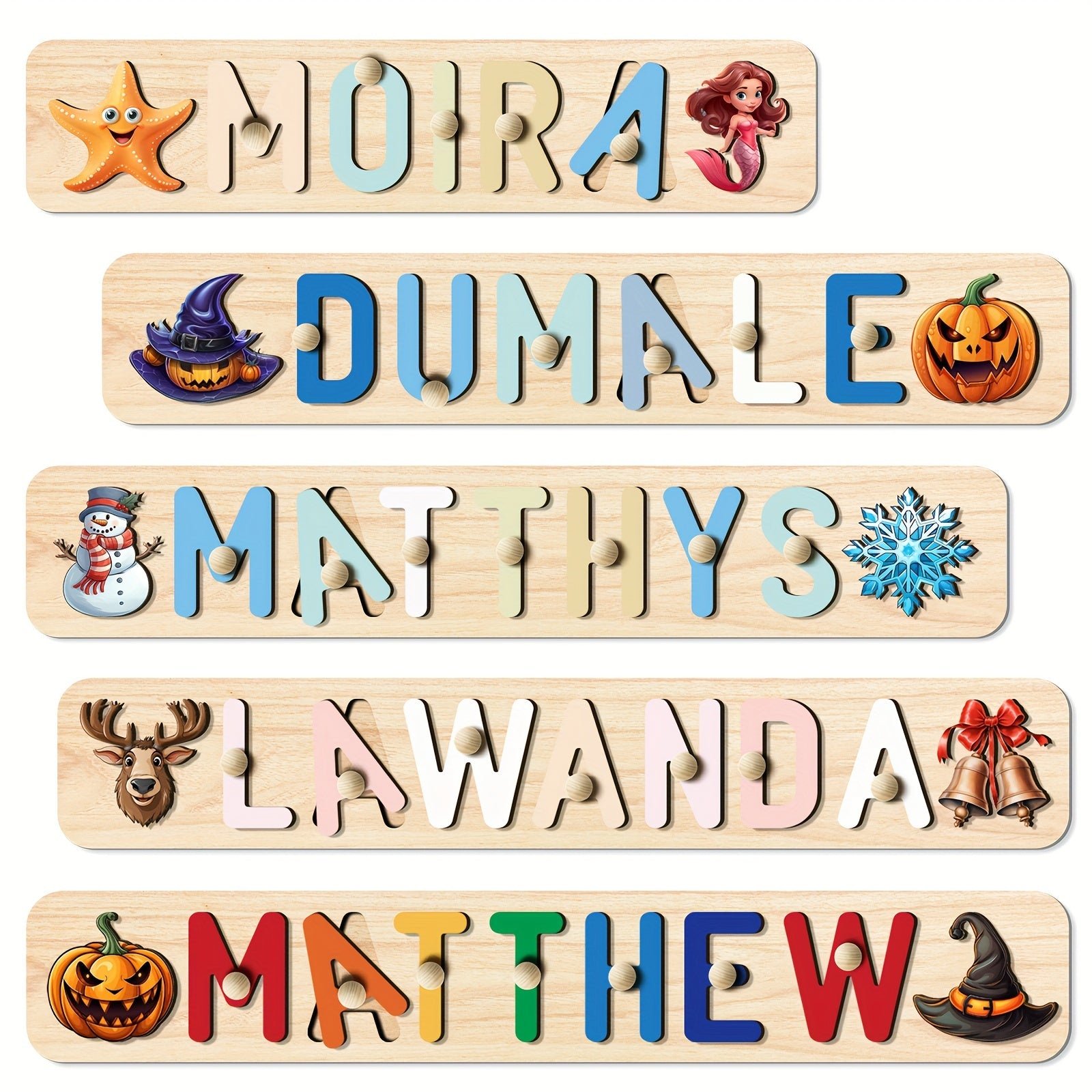 Custom 3D Name Puzzle for Kids Personalized Wooden Toy
