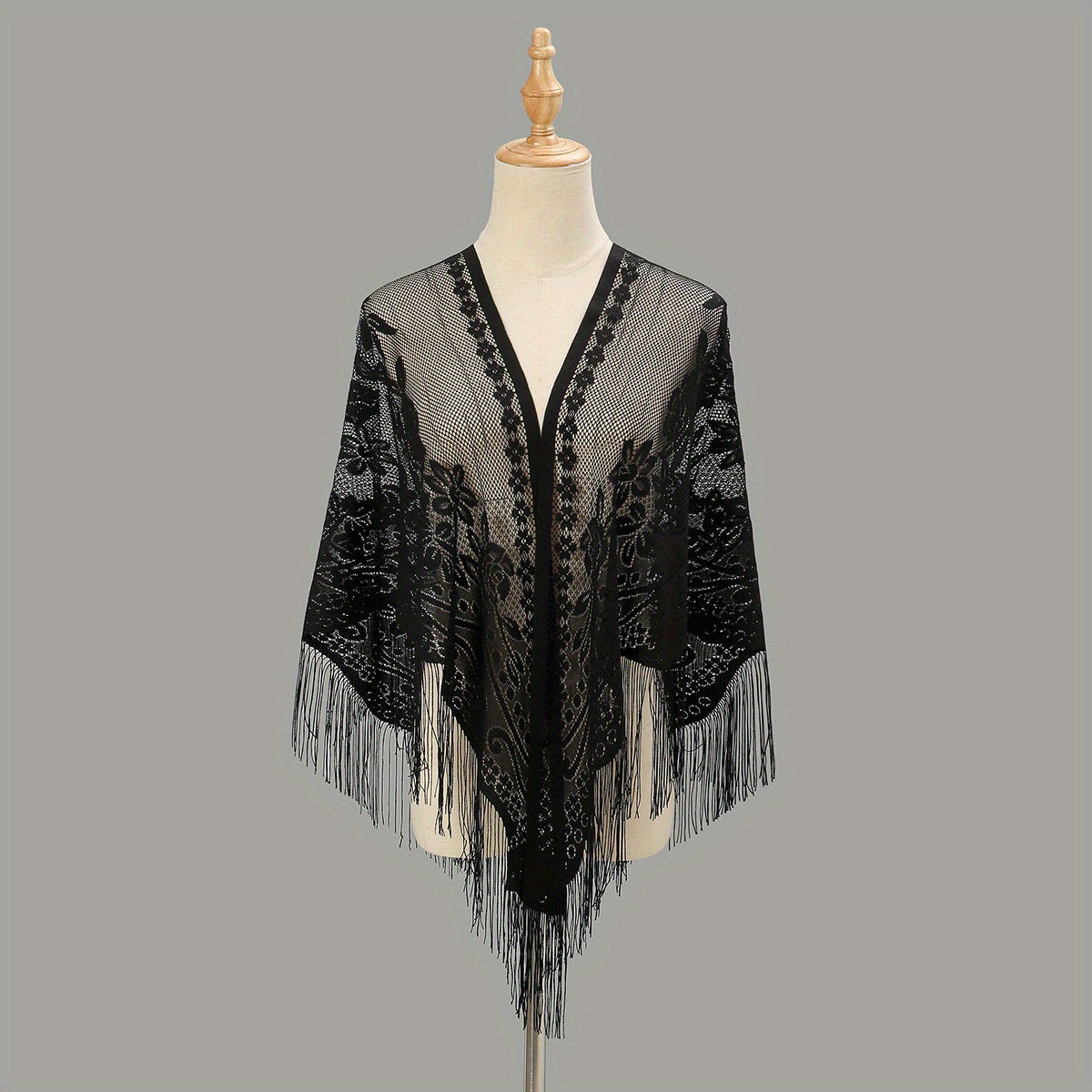 Triangle Lace Tassel Scarf for Women