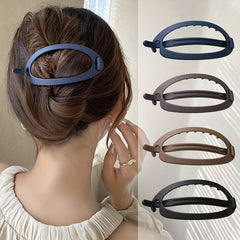 4pcs Hollow Ellipse Barrette Hair Clip for Women Girls