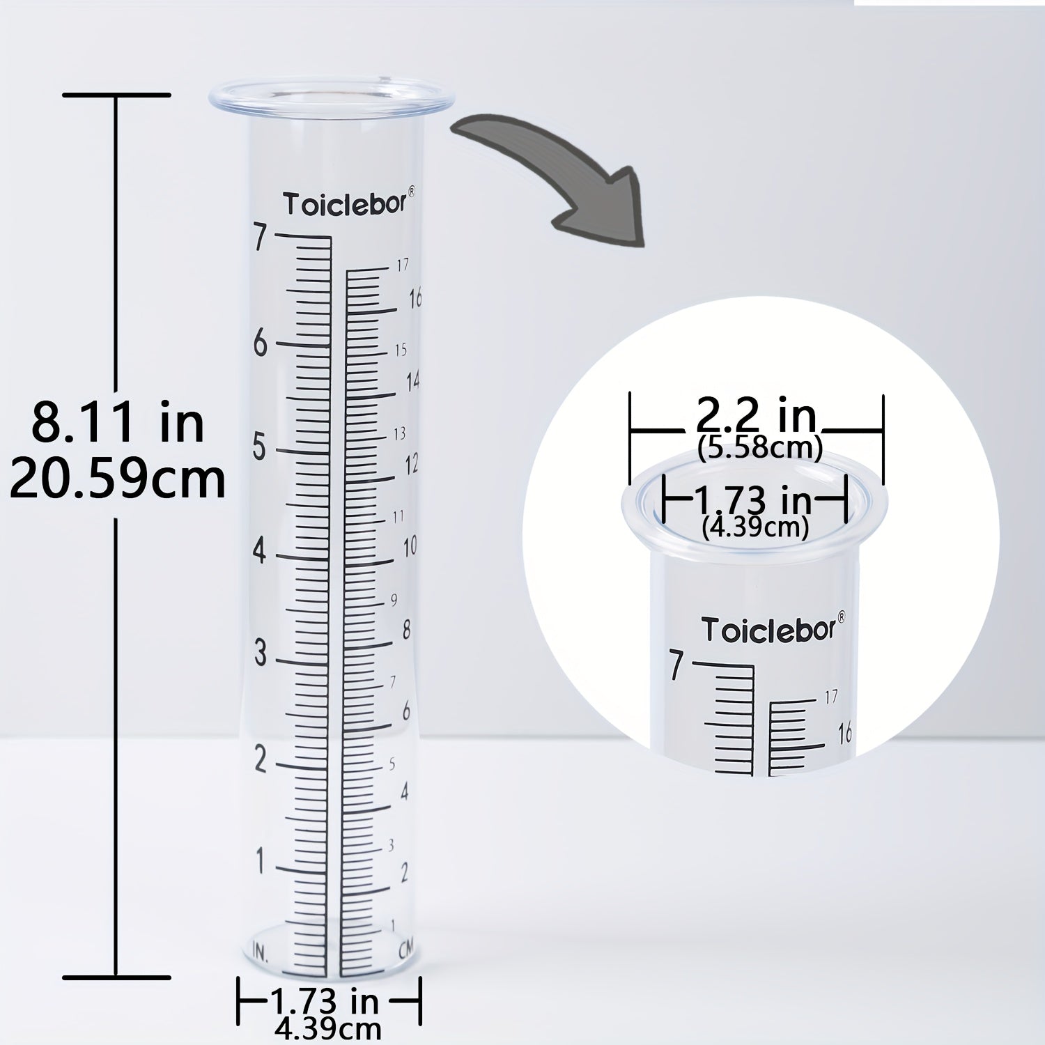 Rain Gauge Replacement Tube Plastic 17 Capacity