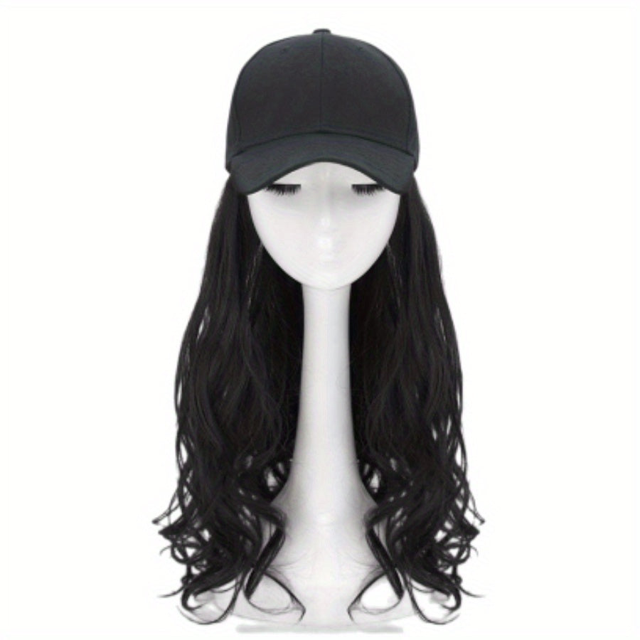 Baseball Cap With Hair Extensions Synthetic Wig Attached