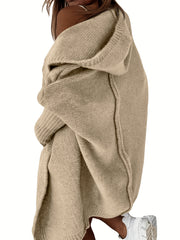 Oversized Knitted Cardigan Long Sleeve Casual Sweater For Winter & Fall