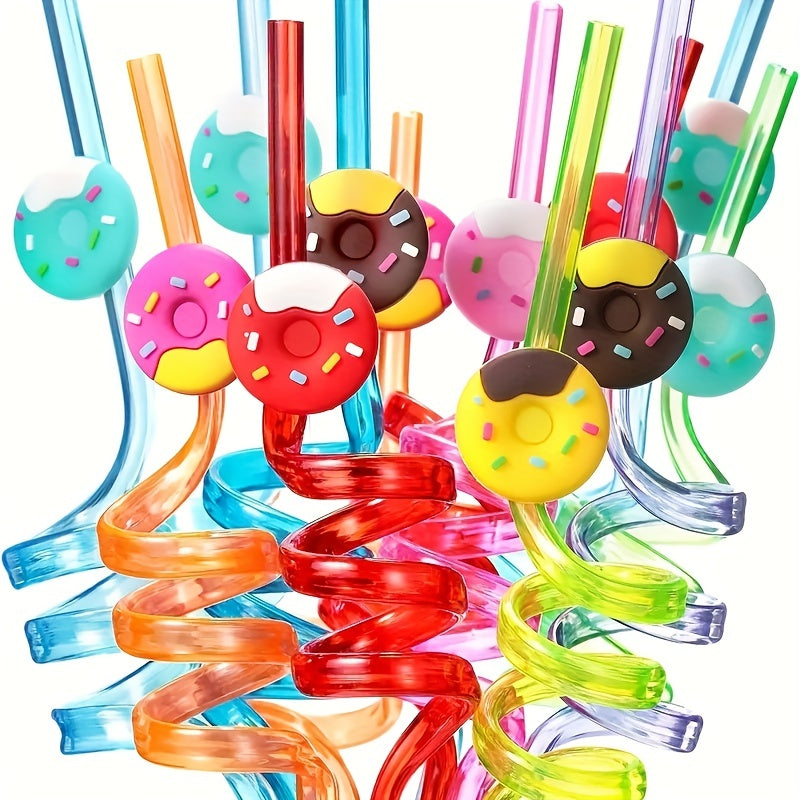 8pcs Donut Straws Party Favors Girls Donut Party Supplies