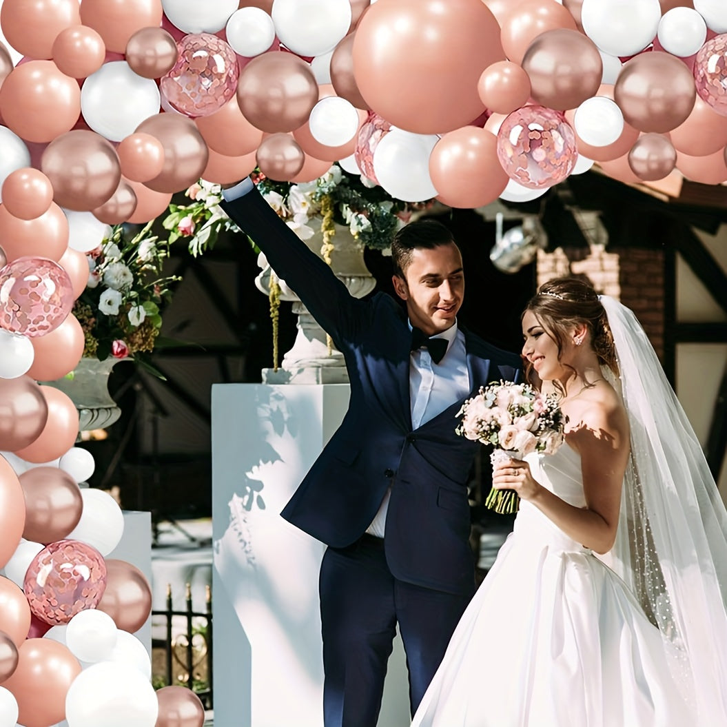 Rose Gold Balloons Garland Arch Kit 138pcs - Birthday Party Decor