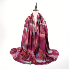 Cashmere Scarf Double Side Printed Shawl Long Hot Stamping Fringed Shawl Wrap