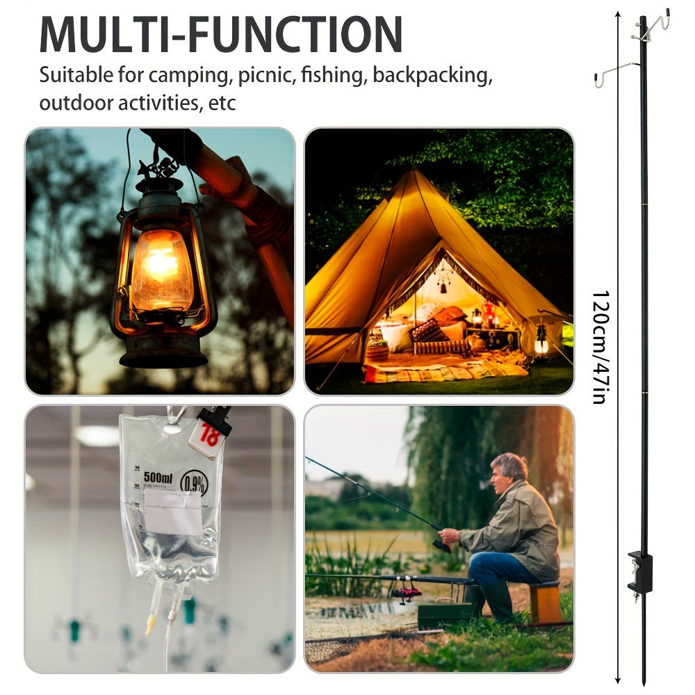 Aluminum Alloy Camping Folding Lamp Pole Adjustable Lantern Stand