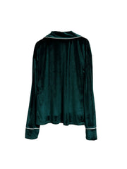  Velvet Shirt & Pants Lounge Set Long Sleeve Button Up Pajamas