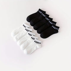 10 Pairs Letter Print Sports Short Socks Women's Stockings