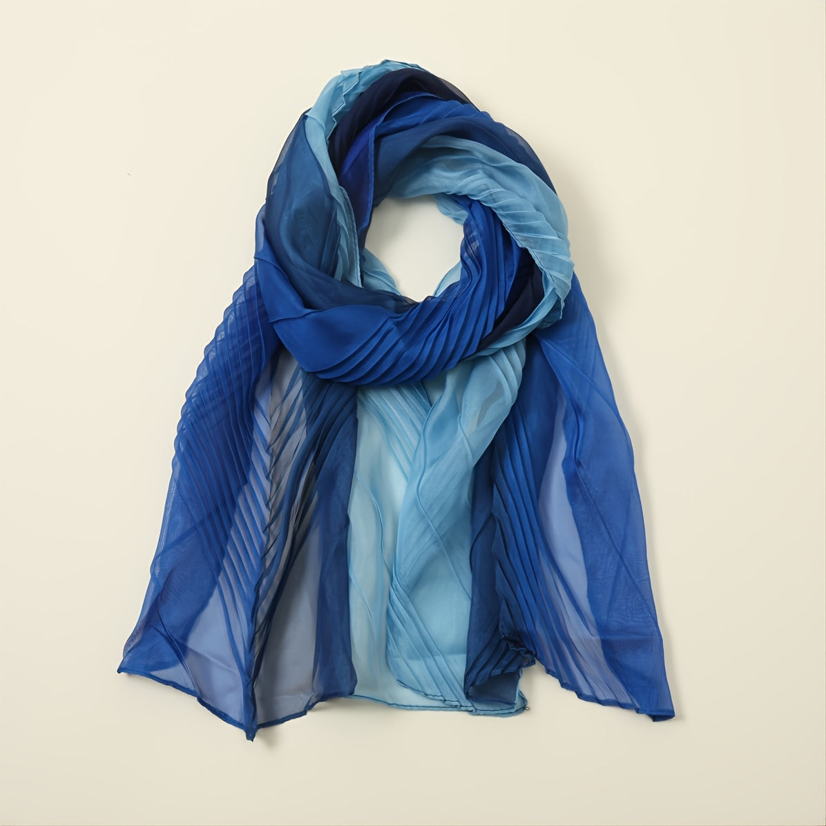 Silk Satin Gradient Crumpled Scarf Comfortable Warm Shawl