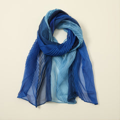 Silk Satin Gradient Crumpled Scarf Comfortable Warm Shawl