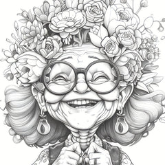 Crazy Grandma Coloring Book 24 Pages 100gsm Thick Paper Relaxing Art Gift