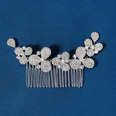 Rhinestone Flower Hair Comb for Girls Women