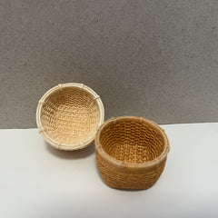 Miniature Round Basket for Dollhouse Gardening Decor