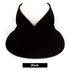 Ruched Ponytail Sun Visor Hats - Wide Brim UV Protection Sun Hats