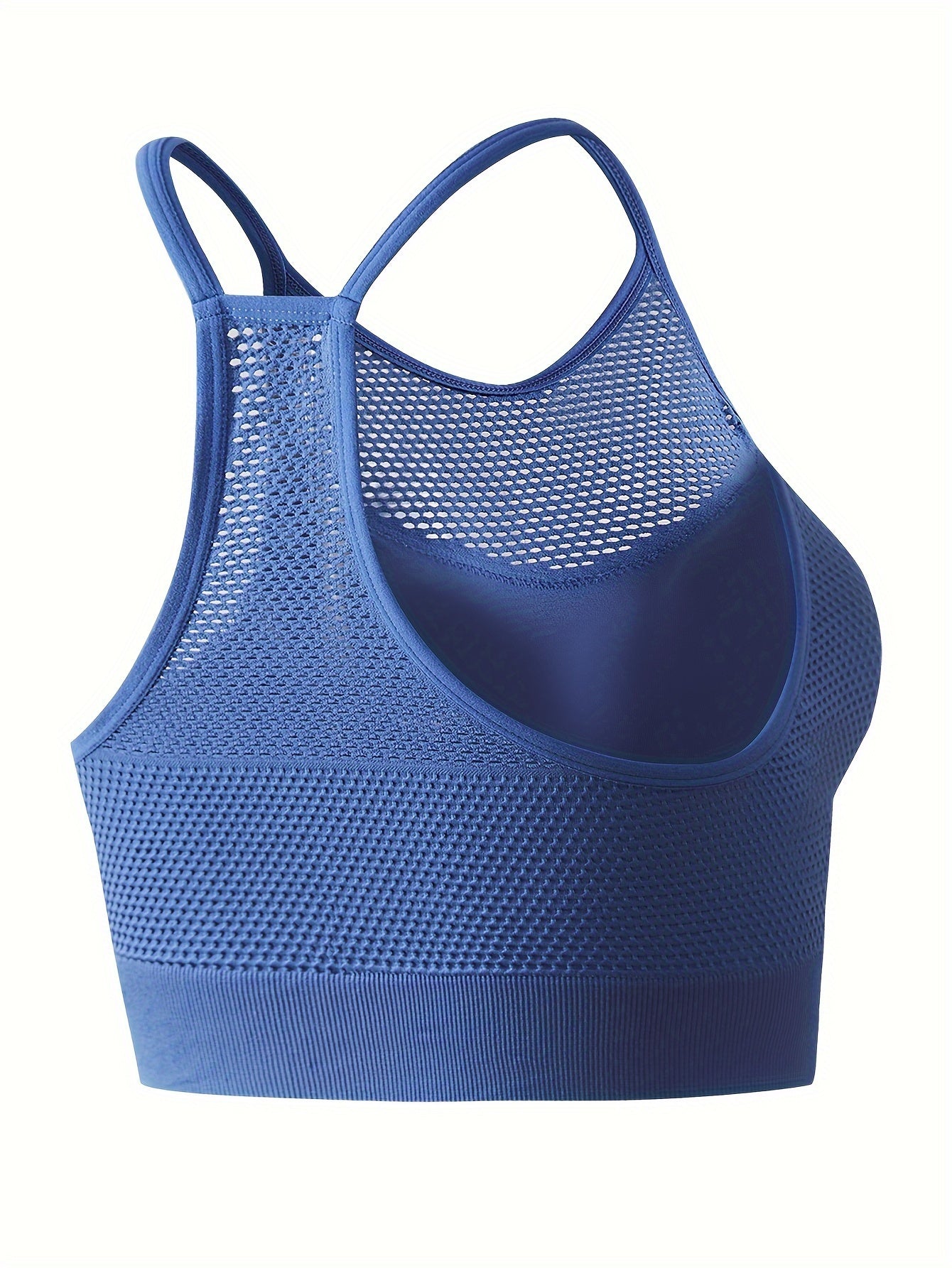  Sports Bra Women's Plus Hole Mesh Racer Back Shockproof Padded