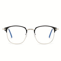Anti Eyeglass Semi Rimless Frame Clear Glasses Unisex Computer Eyewear