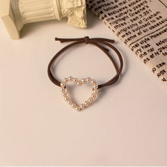 Heart Decor Hair Tie Elastic Hair Ring Ponytail Holder