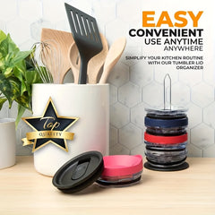 1pc Lid Storage Rack Space Saving Vertical Lid Organizer Cup Accessories