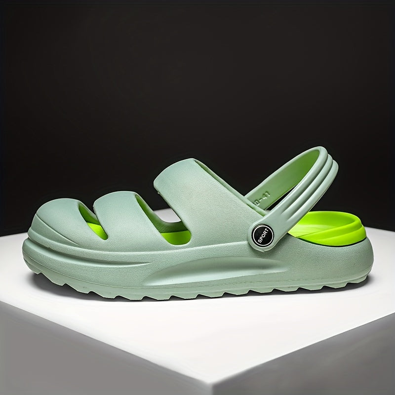 Solid Closed Toe Sports Sandals Non Slip Hole Slippers