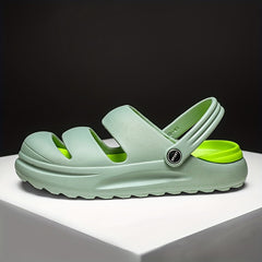 Solid Closed Toe Sports Sandals Non Slip Hole Slippers