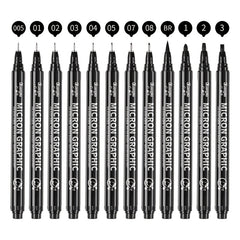 12pcs Waterproof Ink Fineliner Pens Set for Art Sketching Watercolor Multiliner