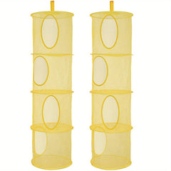 Foldable Stuffed Animal Net Hammock Organizer 4 Compartments Mesh Toy Storage