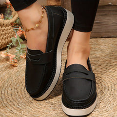 Women's Platform Loafers Soft Sole Slip On Shoes