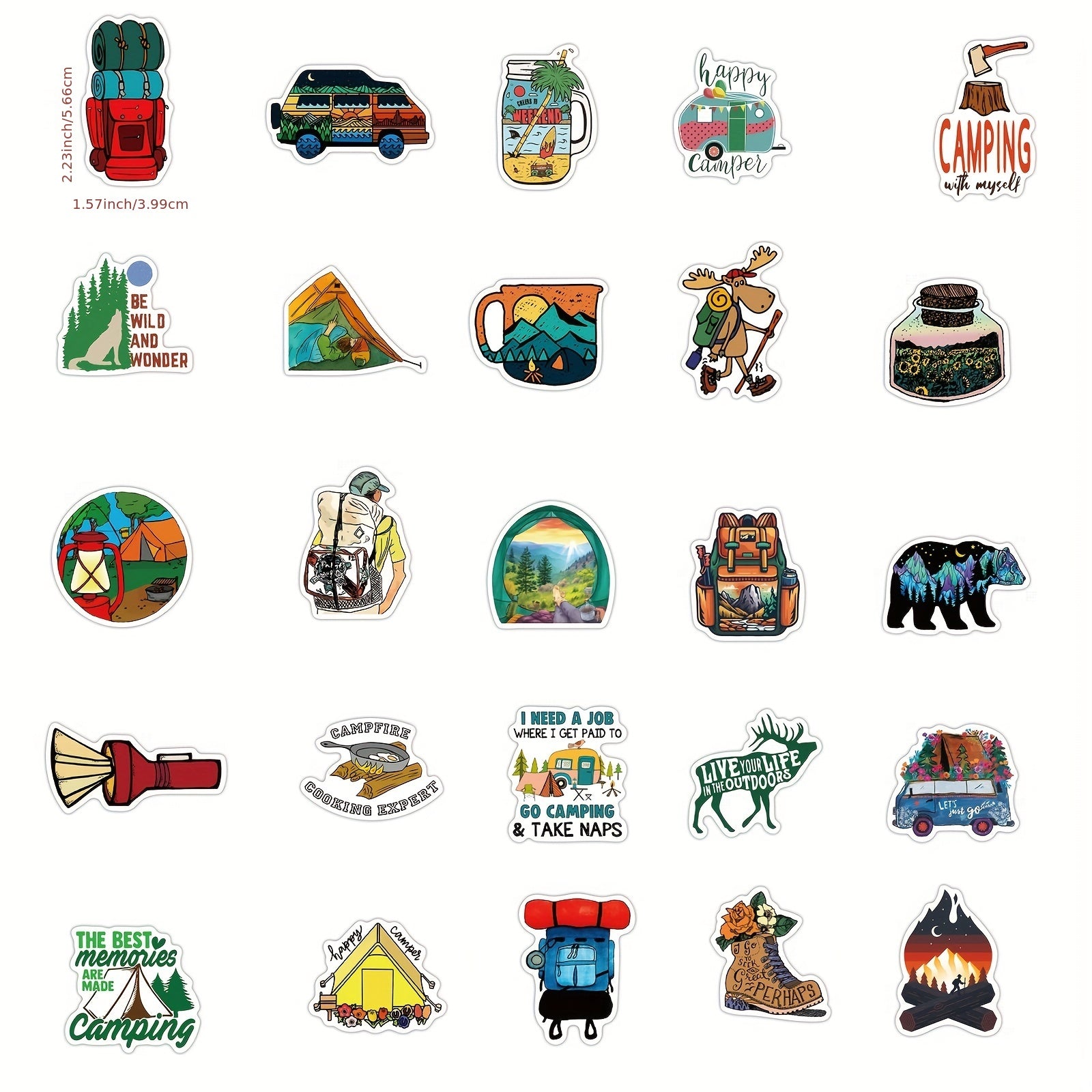 200 Pcs Cartoon Graffiti Pattern Travel Stickers
