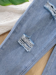 High Waist Tapered Ripped Jeans, Regular Fit