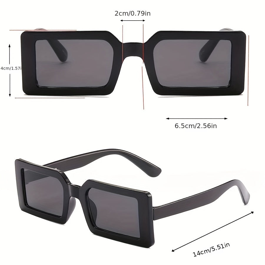 Y2K Rectangle Sunglasses Jelly Anti Glare UV400