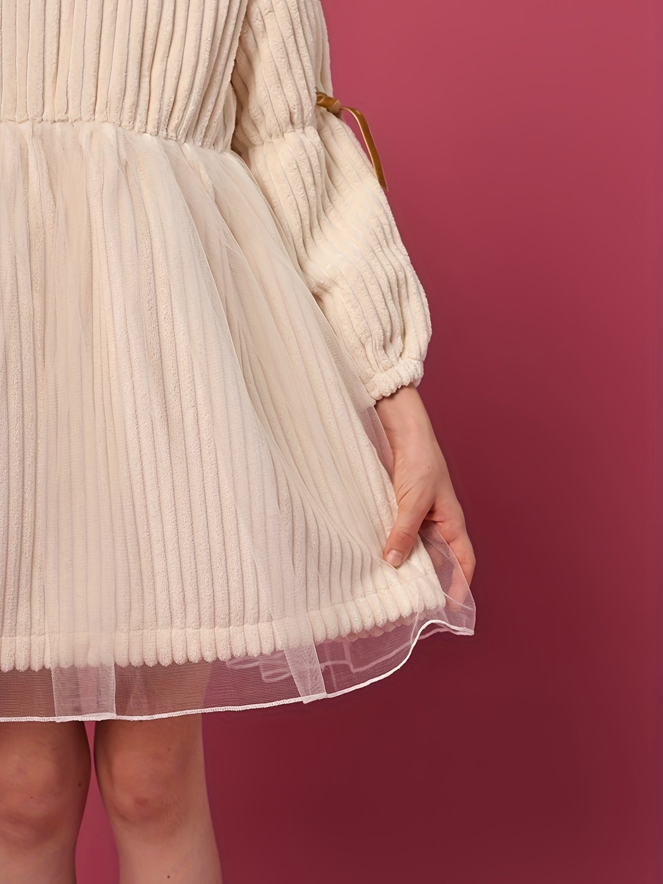 Vintage Style Velvet Long Sleeve Tutu Dress
