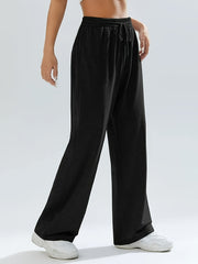  Casual Wide Leg Trousers High Rise Medium Stretch